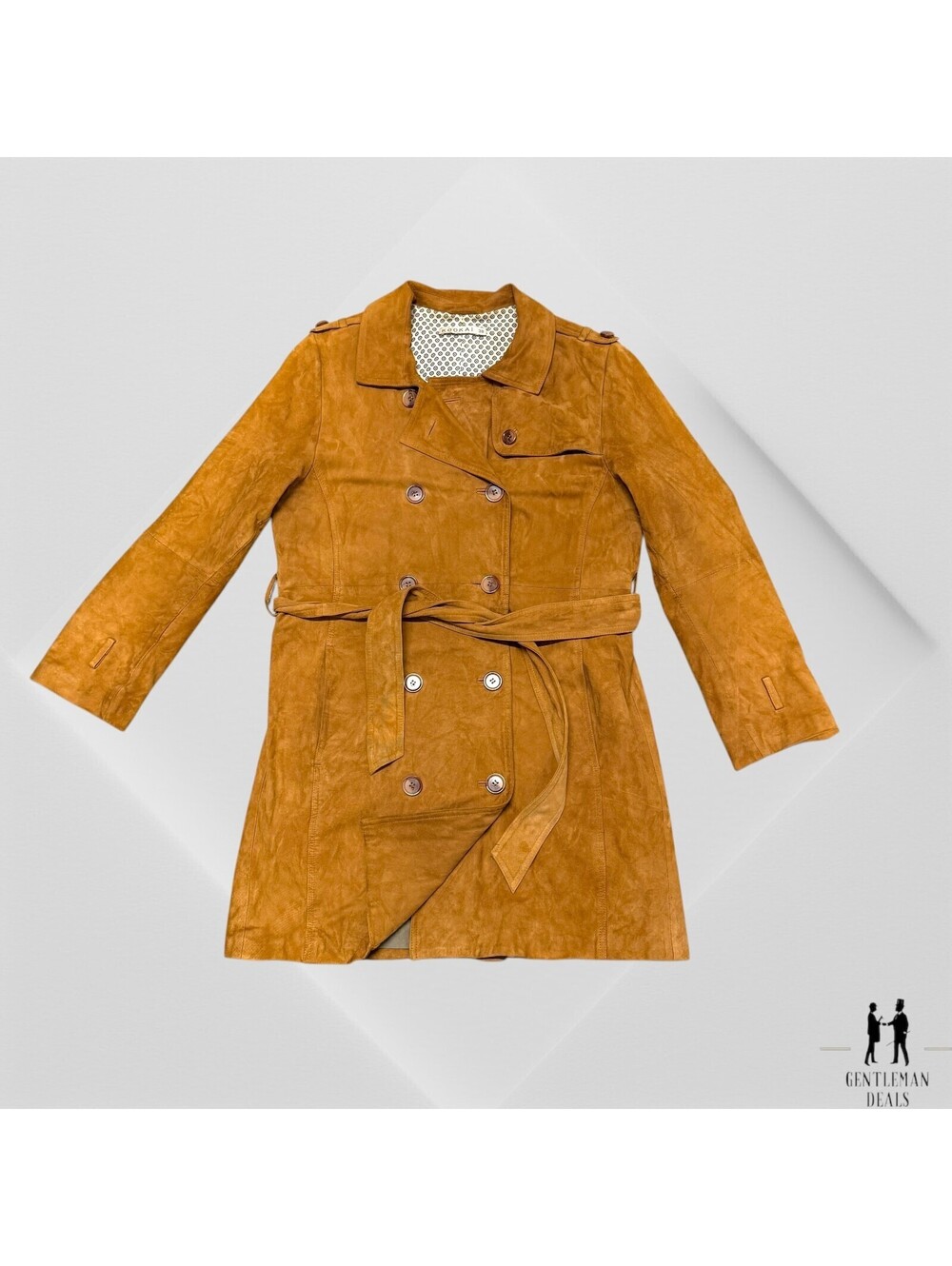 Kookai Women Real Soft suede leather Jacket Set Tan Brown 38 EU Small Belted